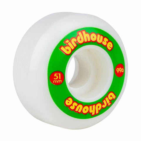 Birdhouse 51mm 99A Logo SHR Green Skateboardhjul Vit Grön